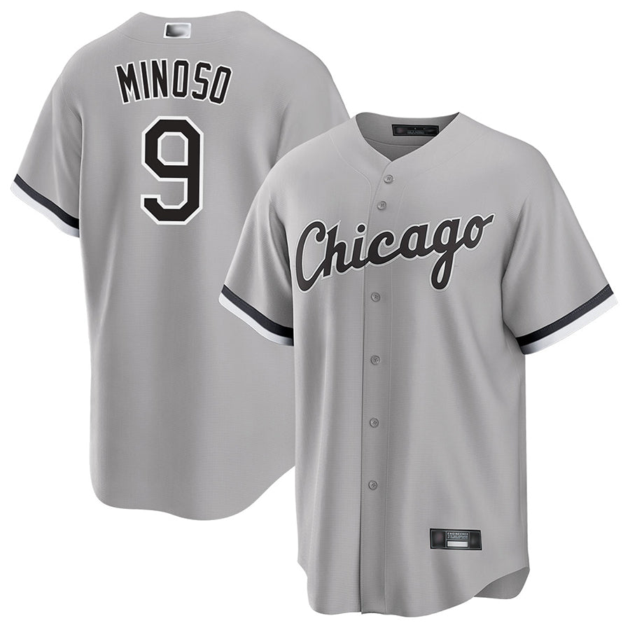 C.White Sox #9 Minnie Minoso Player Gray Road Replica product image 1