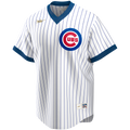 Chicago Cubs Nike Cooperstown Home Pinstripe V-neck Jersey product image 1, provided for visual reference and product detail