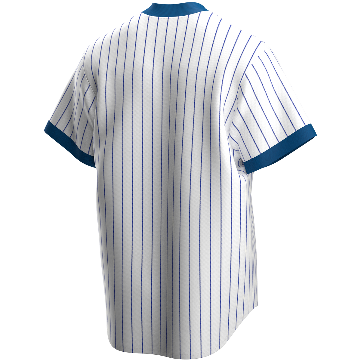 Chicago Cubs Nike Cooperstown Home Pinstripe V-neck Jersey product image 2, provided for visual reference and product detail