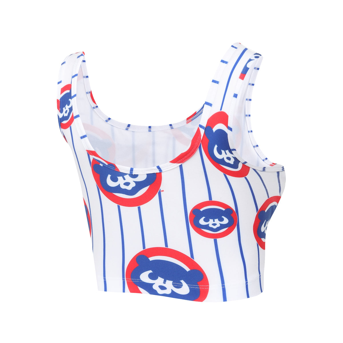 Chicago Cubs Pinstripe Ladies Record Bralette product image 2, provided for visual reference and product detail review