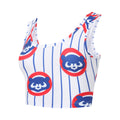 Chicago Cubs Pinstripe Ladies Record Bralette product image 1, provided for visual reference and product detail review