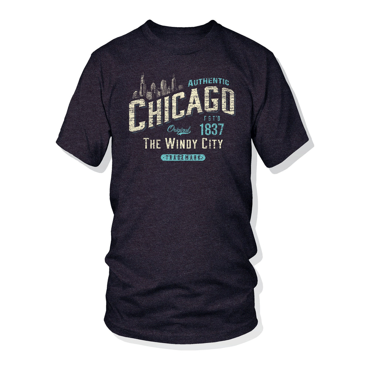Chicago Dark Charcoal Men Drifter T-Shirt product image 2, provided for visual reference and product detail review