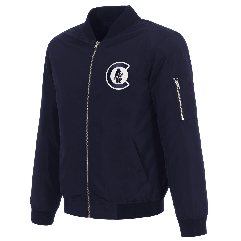 Chicago Cubs Navy Unisex Bomber JH Design Jacket 2 product image 1, provided for visual reference and product detail review
