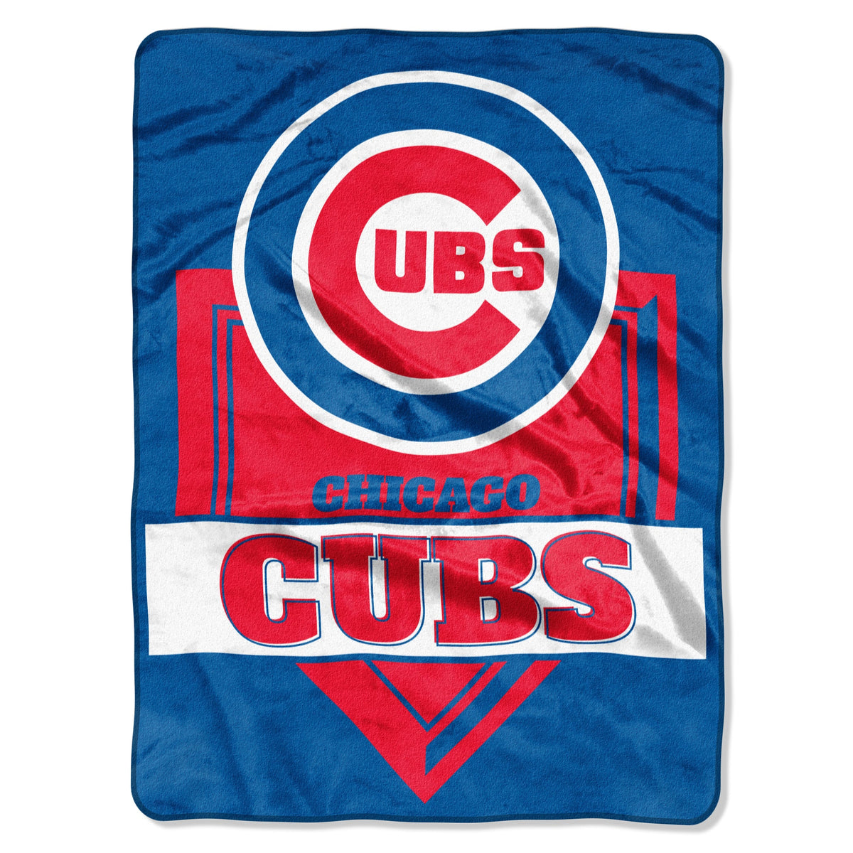 Chicago Cubs Royal Plush Raschel 60 in. x 80 in. Blanket product image 1, provided for visual reference and product detail