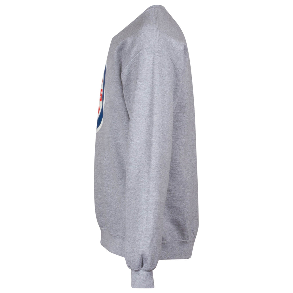 Chicago Cubs Men Heather Grey Bullseye Logo Crew Neck Sweatshirt product image 4, provided for visual reference and product
