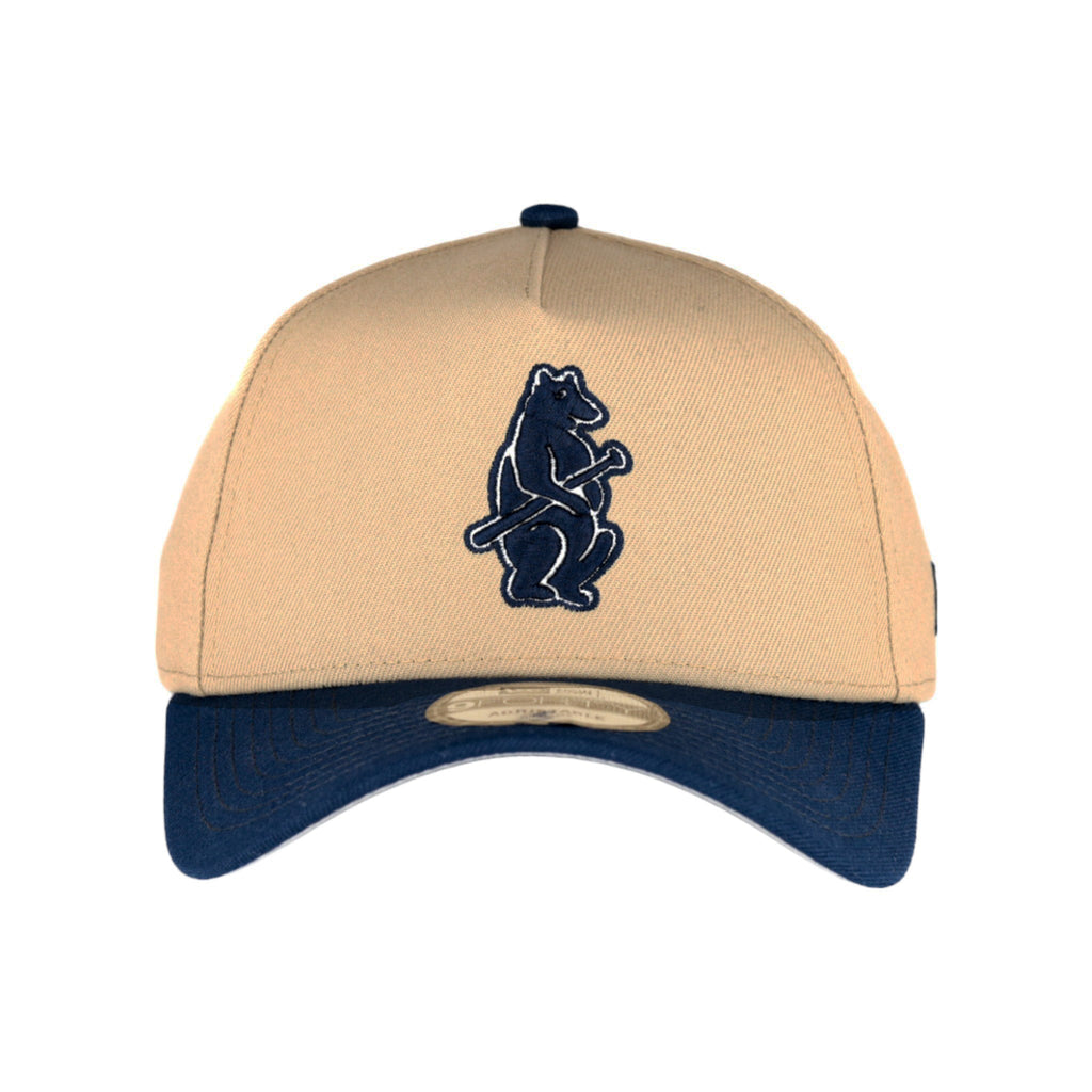 Chicago Cubs New Era 9FORTY A-Frame Camel/Navy 1914 Adjustable Hat product image 2, provided for visual reference and