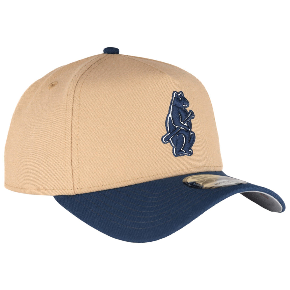 Chicago Cubs New Era 9FORTY A-Frame Camel/Navy 1914 Adjustable Hat product image 1, provided for visual reference and