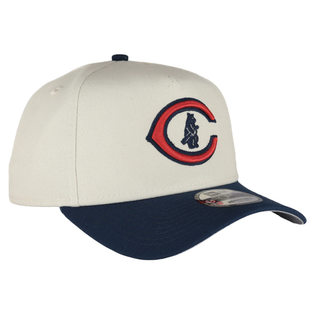 Chicago Cubs New Era 9FORTY A-Frame Stone Navy Adjustable Hat product image 1, provided for visual reference and product