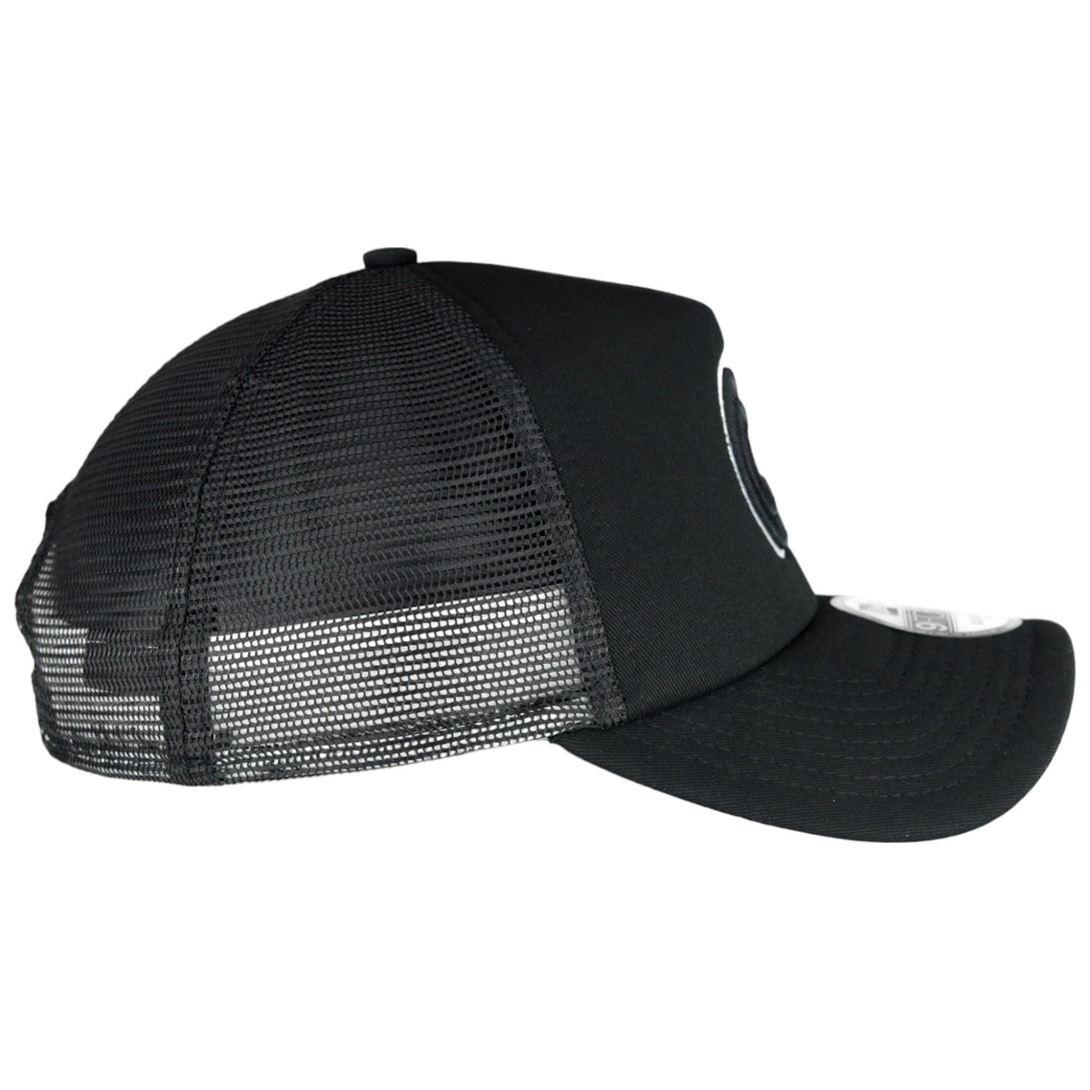 Chicago Cubs New Era 9FORTY A-Frame Foam Front Bullseye Black Trucker Hat product image 4, provided for visual reference and