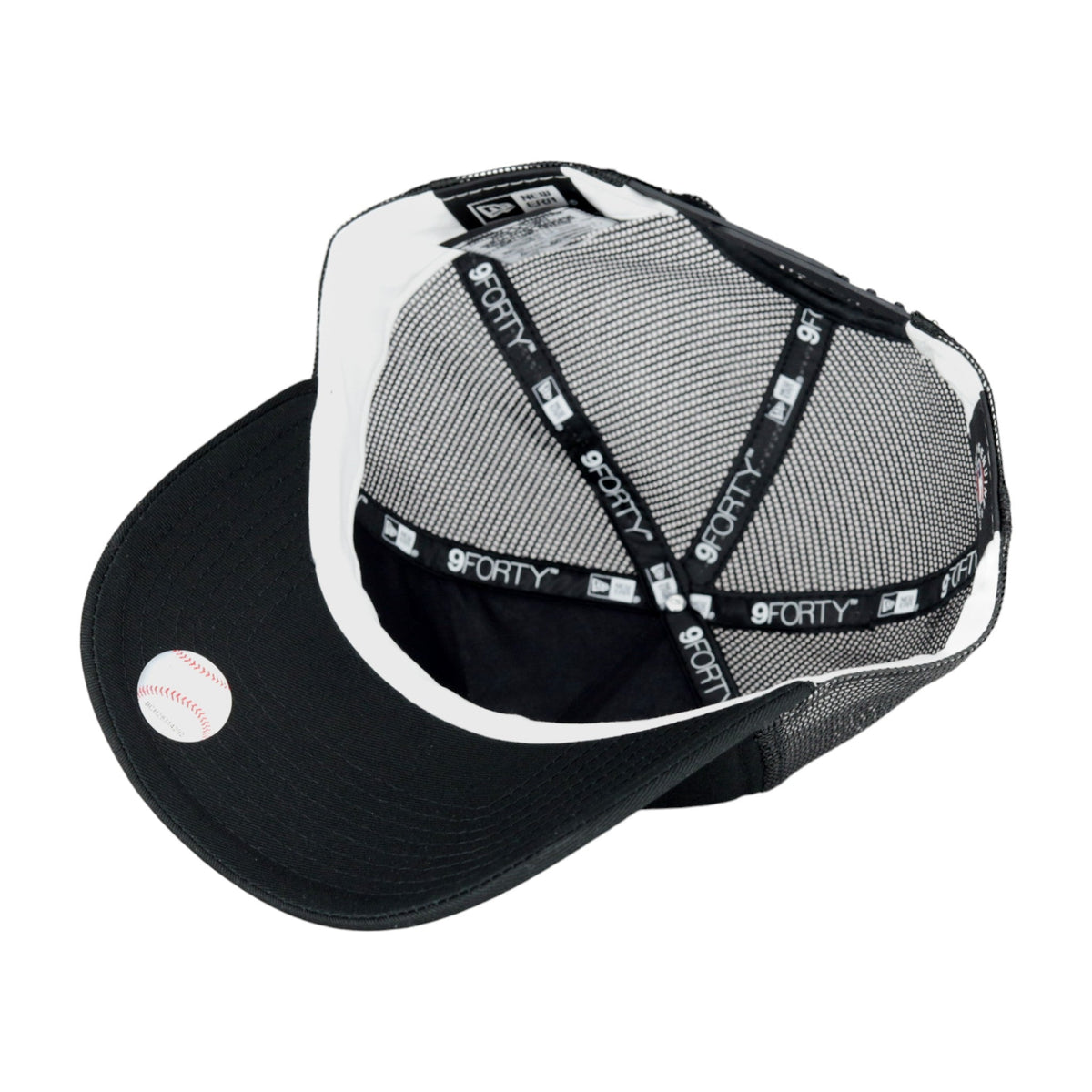 Chicago Cubs New Era 9FORTY A-Frame Foam Front Bullseye Black Trucker Hat product image 6, provided for visual reference and