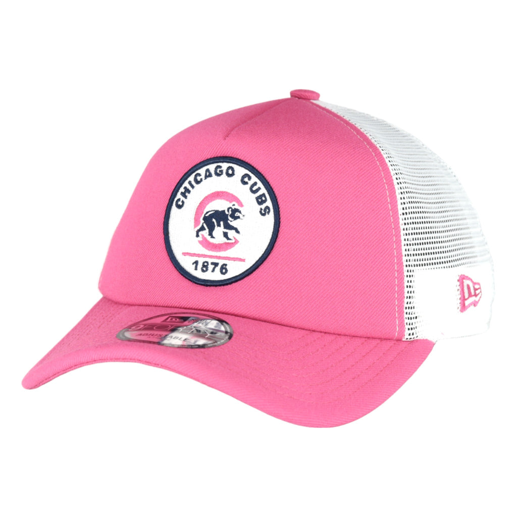 Chicago Cubs New Era 9FORTY A-Frame Foam Front Pink Patch Adjustable Hat product image 3, provided for visual reference and