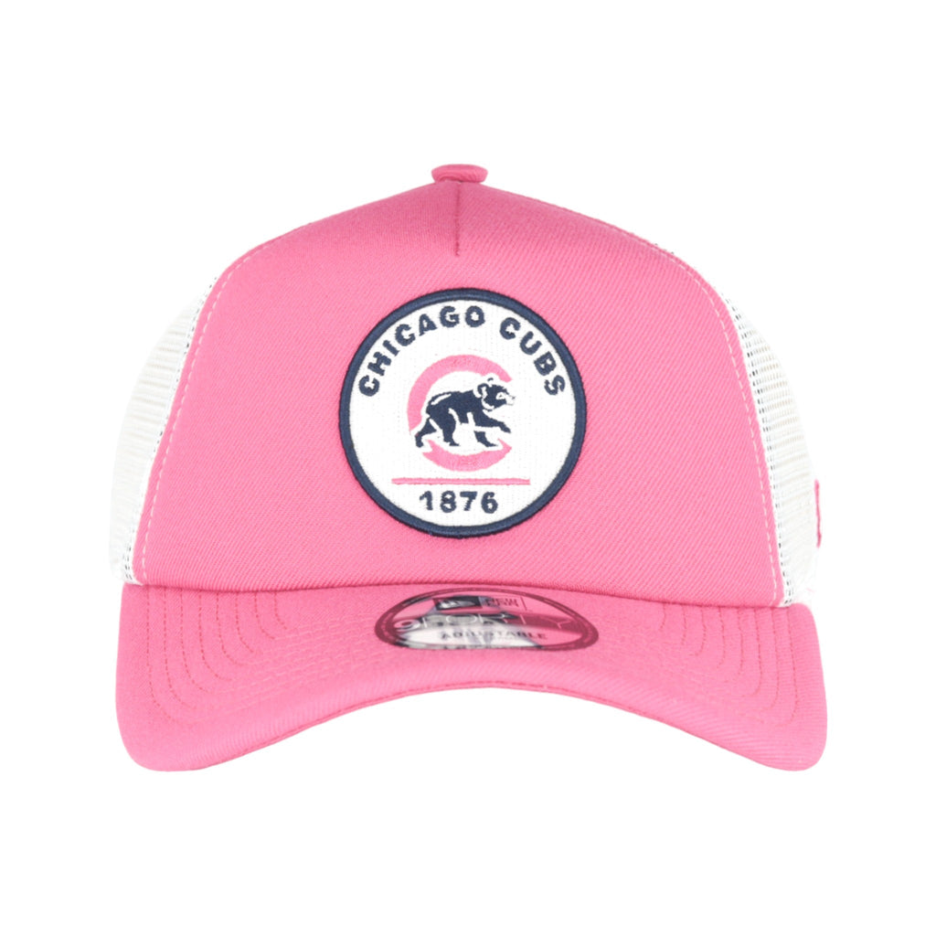 Chicago Cubs New Era 9FORTY A-Frame Foam Front Pink Patch Adjustable Hat product image 2, provided for visual reference and