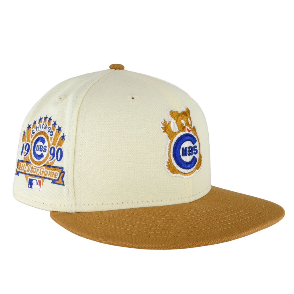 Chicago Cubs Beige Chrome Waving Bear New Era 59FIFTY Fitted Hat product image 2, provided for visual reference and product
