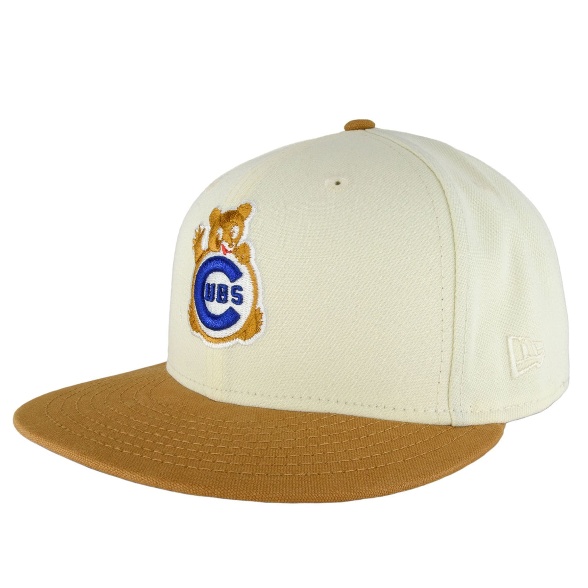 Chicago Cubs Beige Chrome Waving Bear New Era 59FIFTY Fitted Hat product image 4, provided for visual reference and product