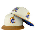 Chicago Cubs Beige Chrome Waving Bear New Era 59FIFTY Fitted Hat product image 1, provided for visual reference and product