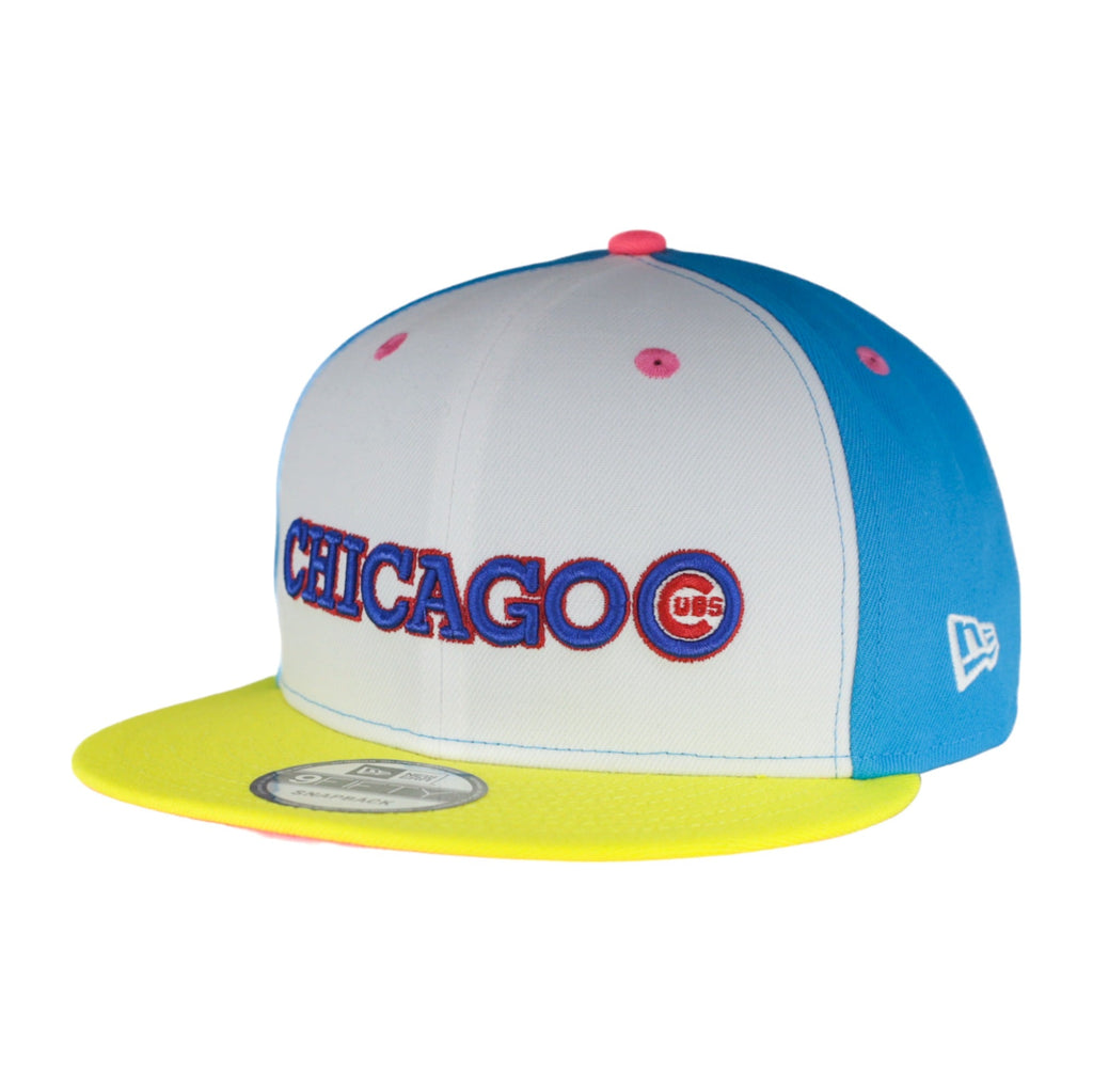 Chicago Cubs Neon/Pink/Yellow New Era 9FIFTY Snapback Hat product image 3, provided for visual reference and product detail