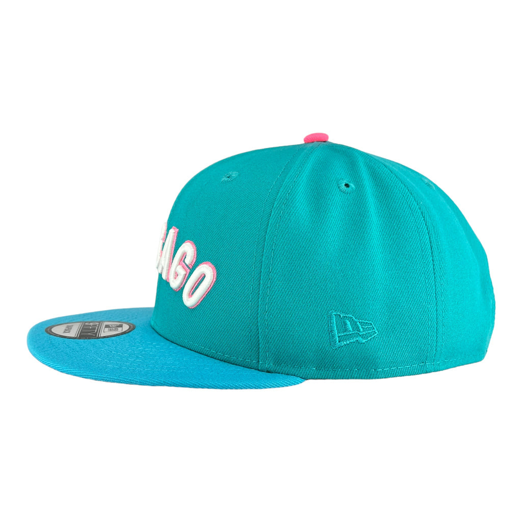 Chicago Cubs Teal/Pink New Era Low Profile 9FIFTY Snapback Hat product image 5, provided for visual reference and product