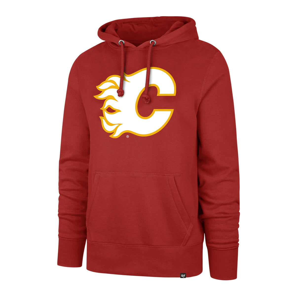 Calgary Flames NHL 47 Brand Men Red Imprint Headline Pullover Hoodie product image 1, provided for visual reference and