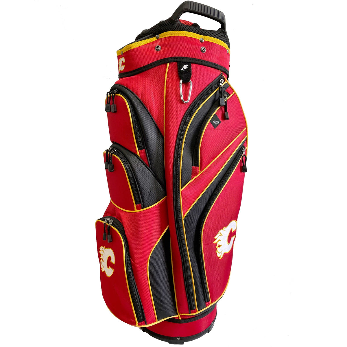Calgary Flames NHL Red/Black Golf Cart Bag product image 1, provided for visual reference and product detail review