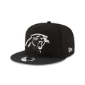 Carolina Panthers NFL New Era Men Black White 9Fifty Basic Snapback product image 1, provided for visual reference and