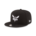 Charlotte Hornets NBA New Era Men Black/White 9Fifty Basic Snapback product image 1, provided for visual reference and