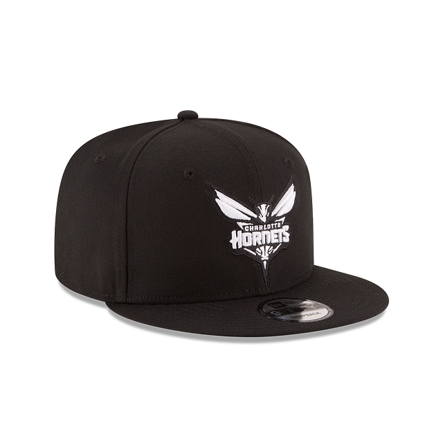 Charlotte Hornets NBA New Era Men Black/White 9Fifty Basic Snapback product image 3, provided for visual reference and