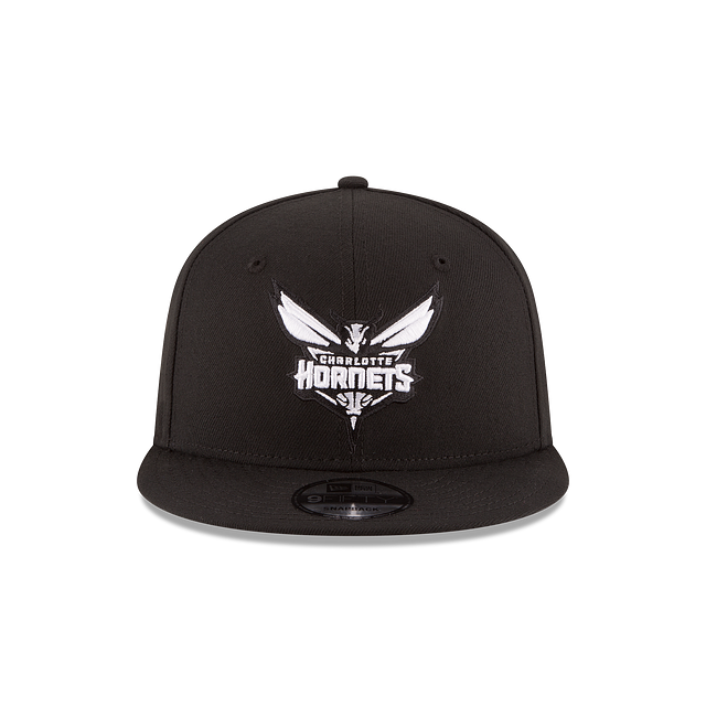 Charlotte Hornets NBA New Era Men Black/White 9Fifty Basic Snapback product image 4, provided for visual reference and