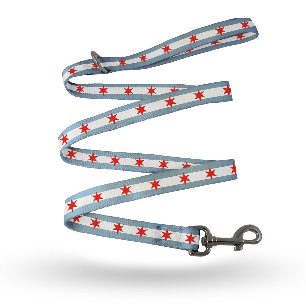 Chicago Flag Dog Leash 1" Thick product image 1, provided for visual reference and product detail review