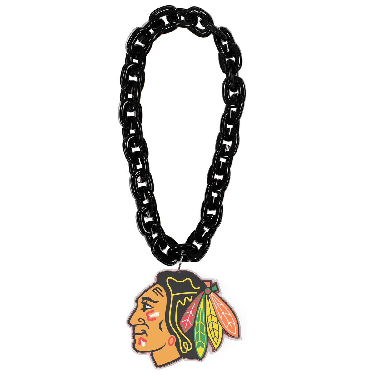 Chicago Blackhawks NHL FanFave FanChain Black Chain Necklace product image 1, provided for visual reference and product