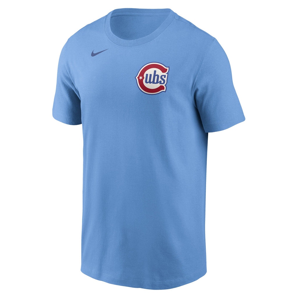 Chicago Cubs Nike Men Baby Blue Alternate Wordmark T-Shirt product image 3, provided for visual reference and product detail