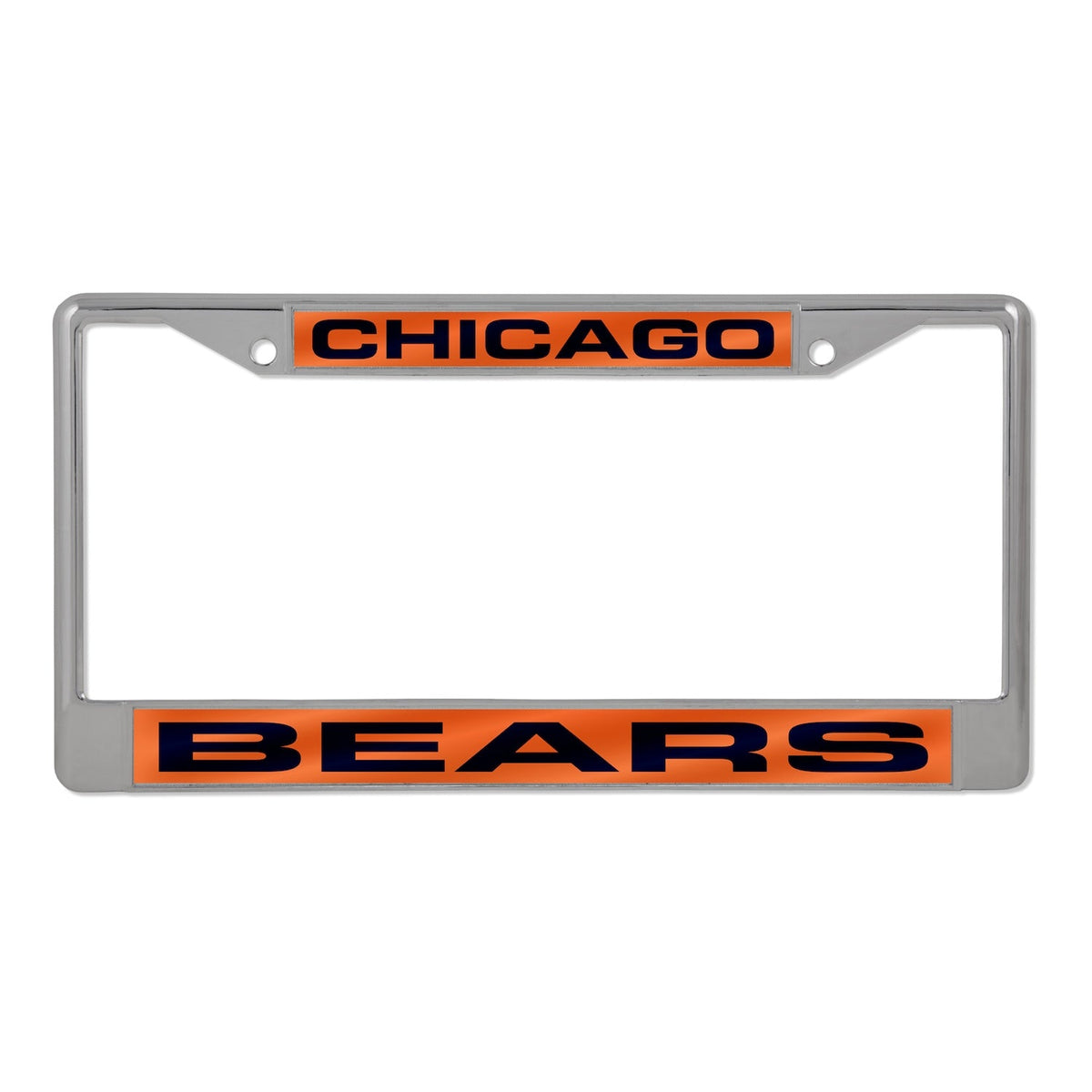 Chicago Bears Orange/Navy Laser Chrome License Plate Frame product image 2, provided for visual reference and product detail