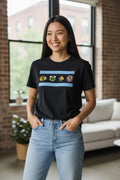 Chicago Blackhawks '47 Chicago Flag Women Frankie Black T-Shirt product image 1, provided for visual reference and product