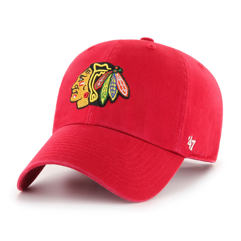 Chicago Blackhawks NHL 47 Brand Men Red Clean Up Adjustable Hat product image 1, provided for visual reference and product