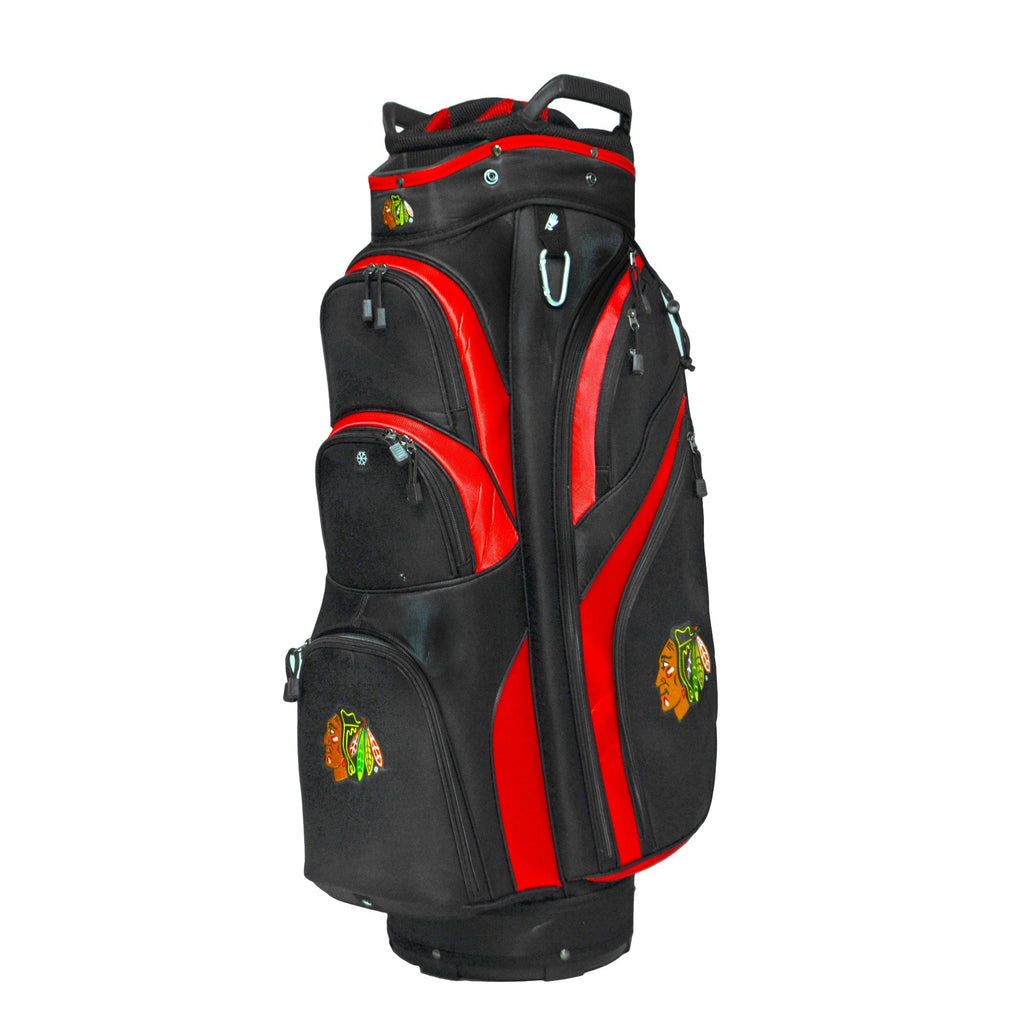 Chicago Blackhawks NHL Black/Red Golf Cart Bag product image 1, provided for visual reference and product detail review