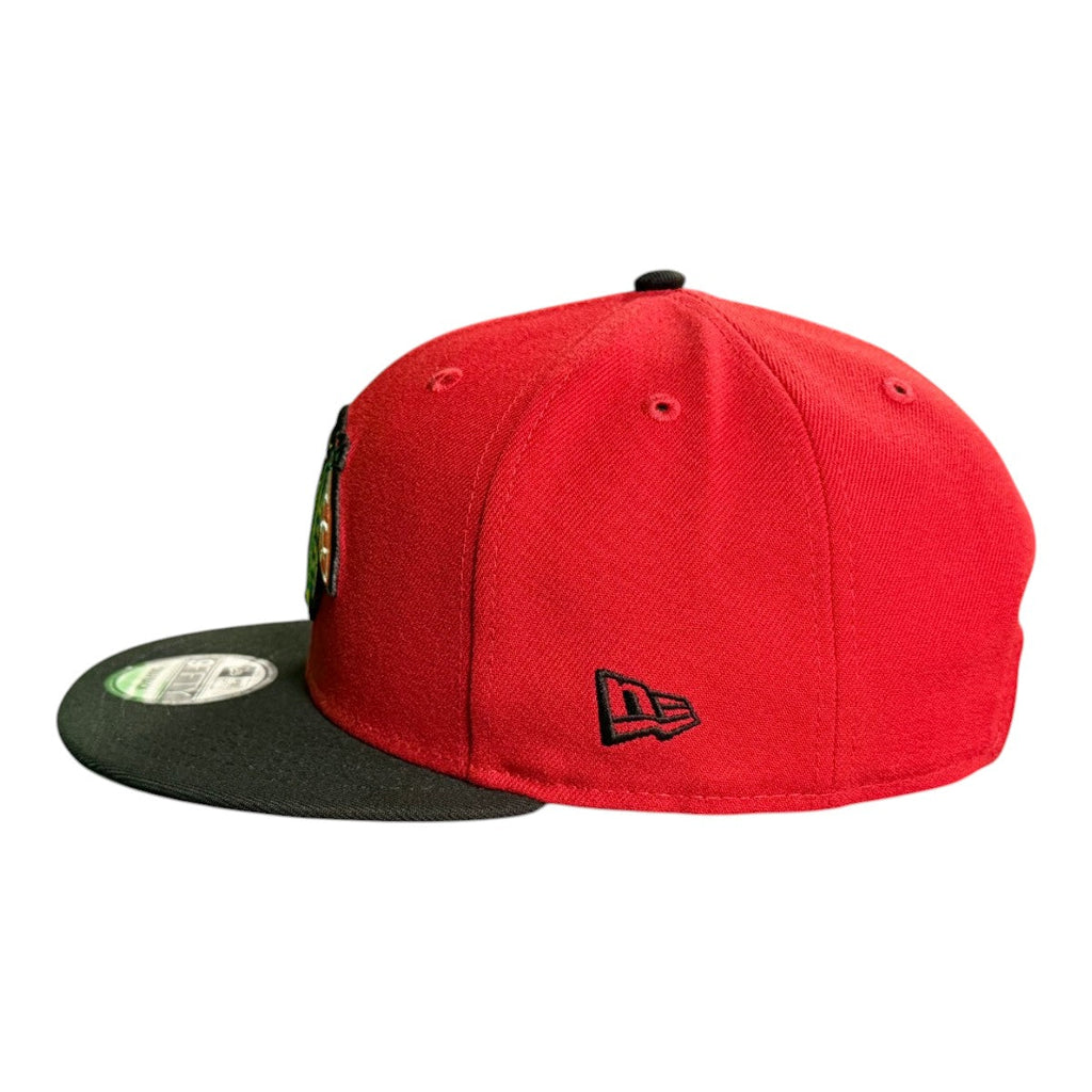 Chicago Blackhawks Red/Black Two Toned New Era 9FIFTY Snapback Hat product image 4, provided for visual reference and