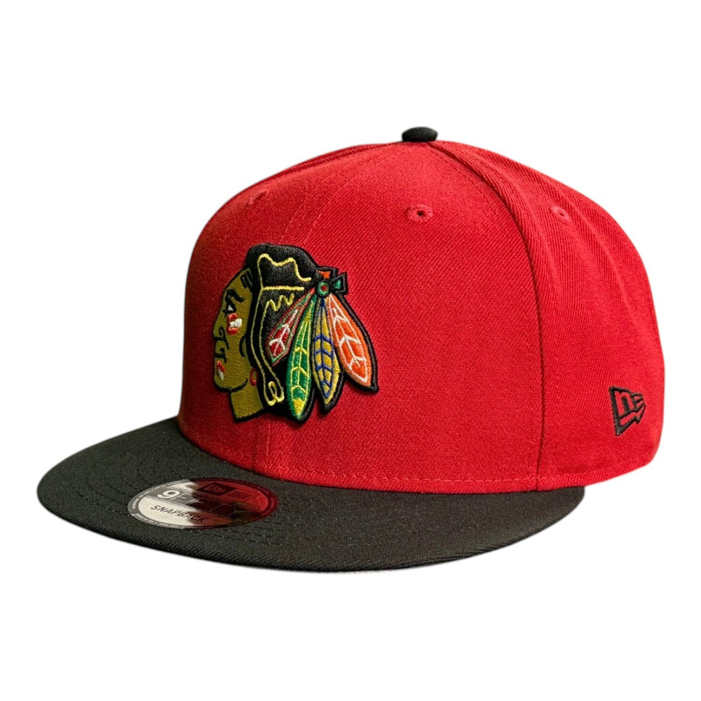 Chicago Blackhawks Red/Black Two Toned New Era 9FIFTY Snapback Hat product image 3, provided for visual reference and