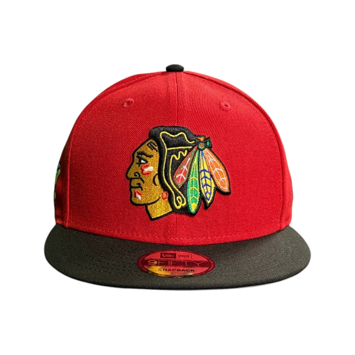 Chicago Blackhawks Red/Black Two Toned New Era 9FIFTY Snapback Hat product image 2, provided for visual reference and
