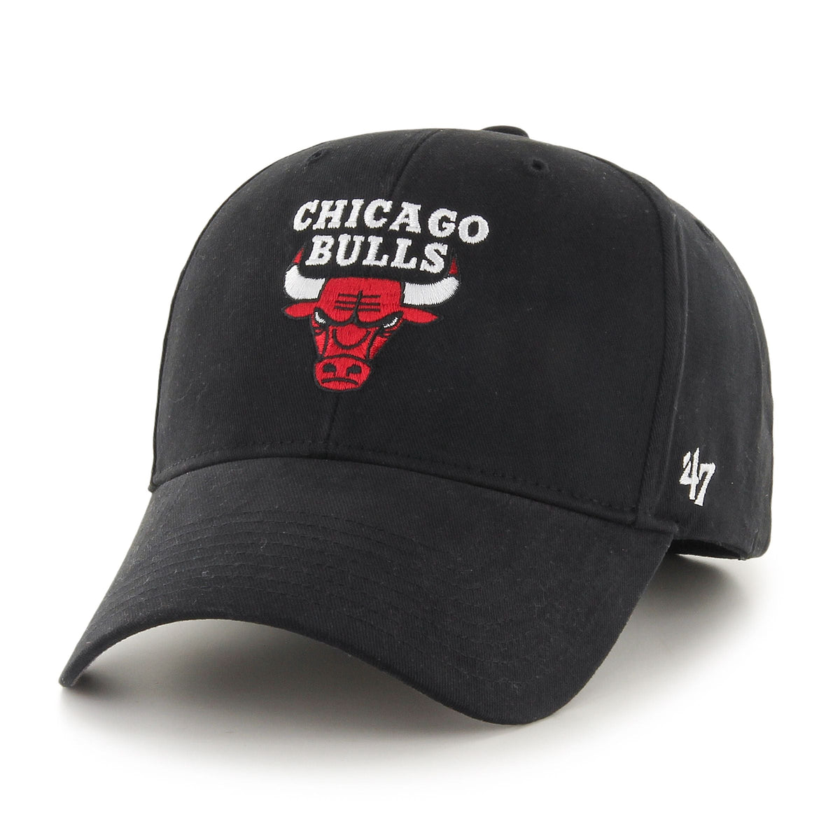 Chicago Bulls NBA 47 Brand Men Black MVP Alternate Logo Adjustable Hat product image 1, provided for visual reference and