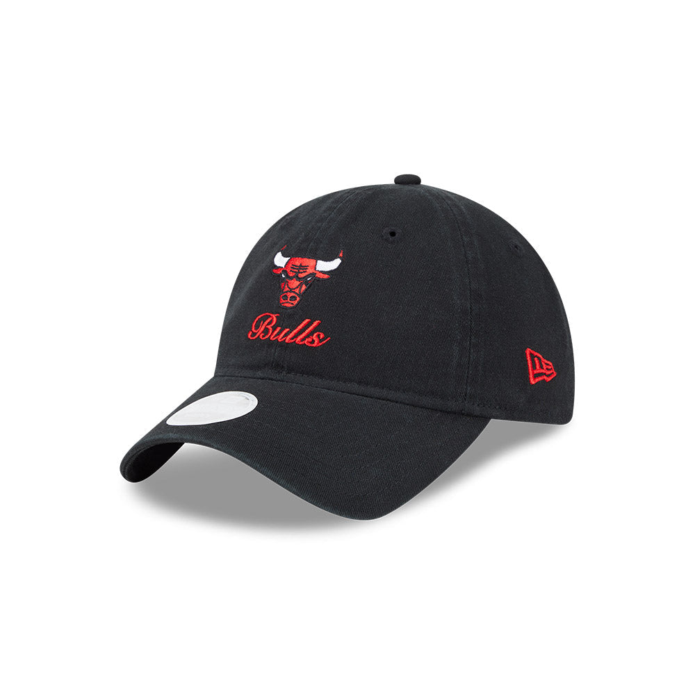 Chicago Bulls New Era Women 9TWENTY Preppy Team Black Adjustable Hat product image 1, provided for visual reference and