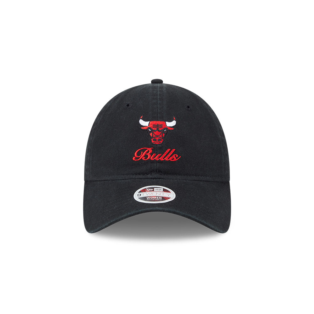 Chicago Bulls New Era Women 9TWENTY Preppy Team Black Adjustable Hat product image 2, provided for visual reference and