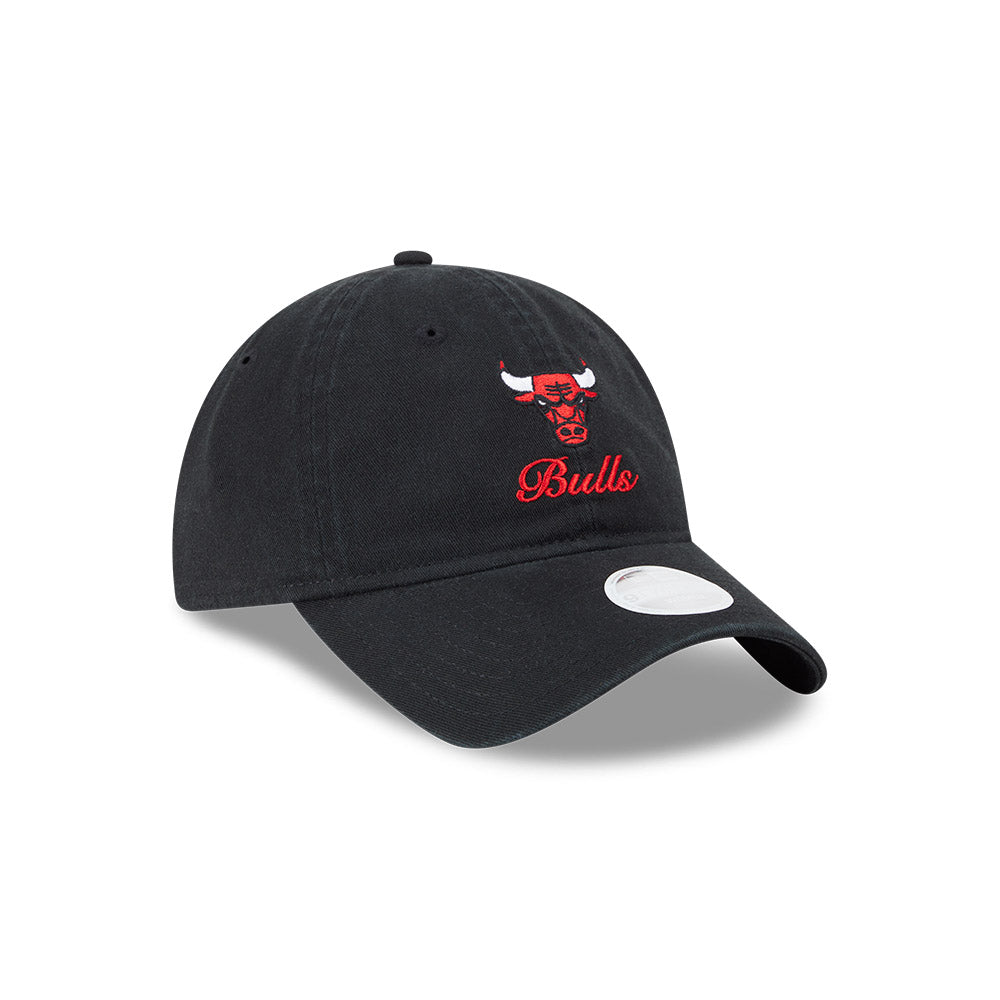 Chicago Bulls New Era Women 9TWENTY Preppy Team Black Adjustable Hat product image 3, provided for visual reference and
