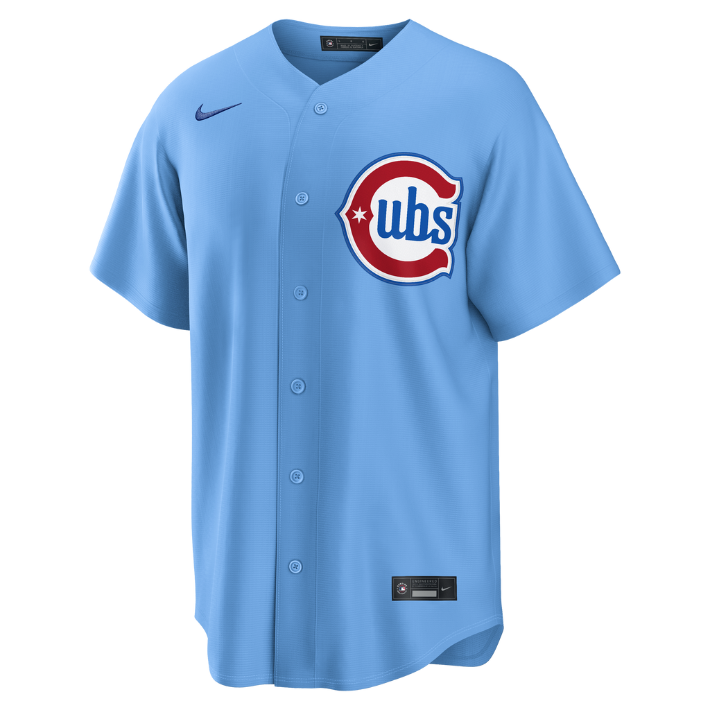 Chicago Cubs MLB Nike Men Powder Blue Alternate Replica Jersey product image 1, provided for visual reference and product