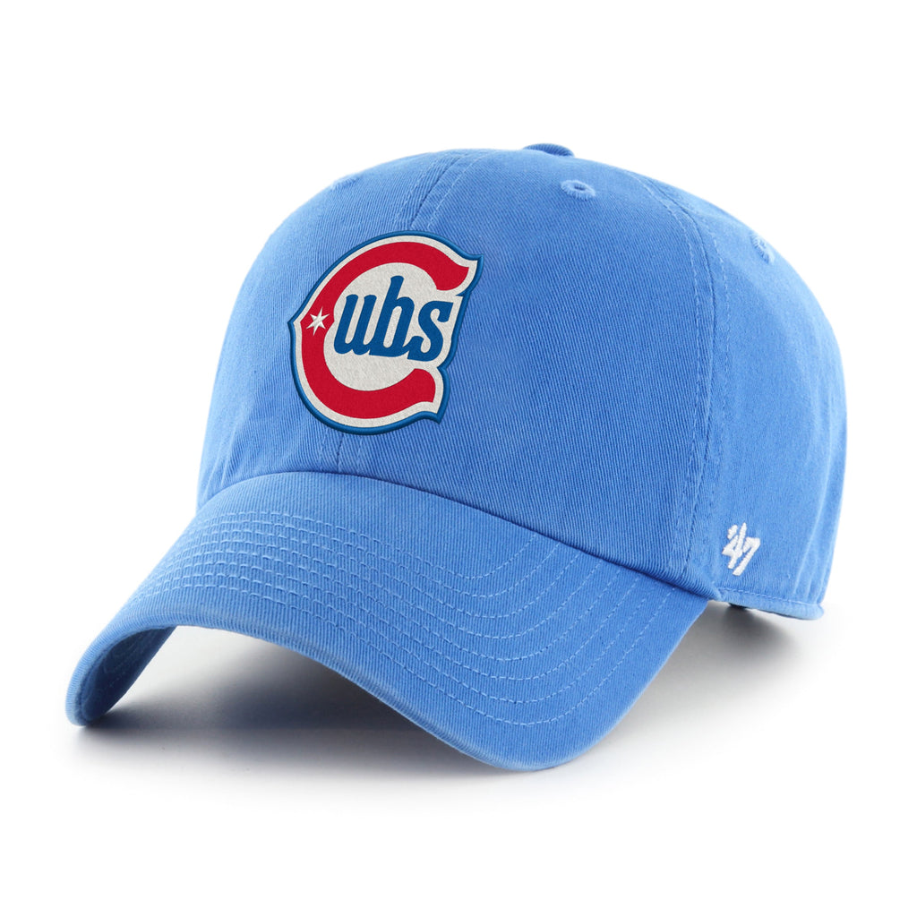Chicago Cubs '47 Blue Razz Alt 2 Logo Clean Up Adjustable Hat product image 1, provided for visual reference and product
