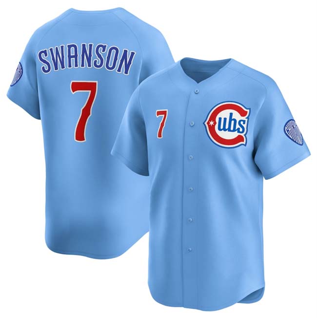 C.Cubs #7 Dansby Swanson Player Blue 2024-25 2nd Alternate product image 1