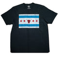 Chicago Bulls Chicago Flag Franklin Black T-Shirt product image 1, provided for visual reference and product detail review