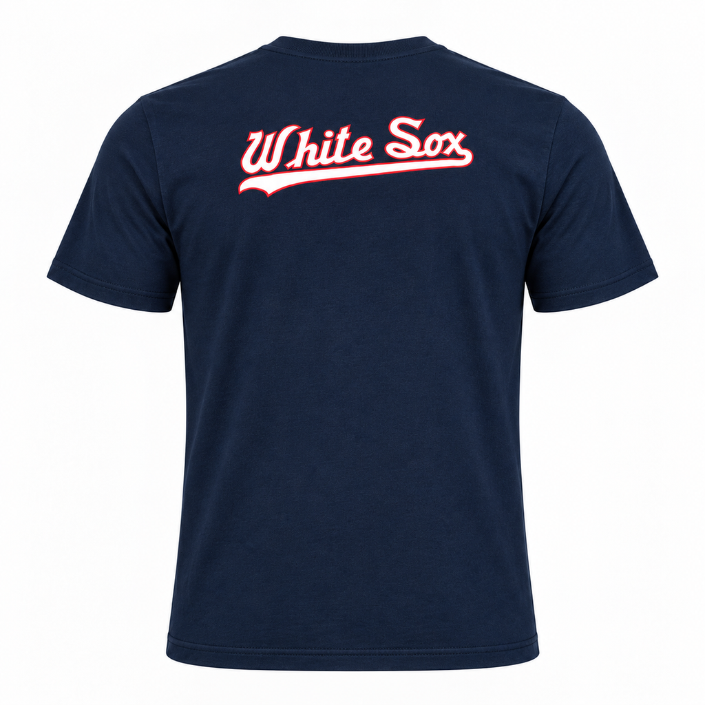 Chicago White Sox New Era Men Cursive C Navy T-Shirt product image 2, provided for visual reference and product detail review