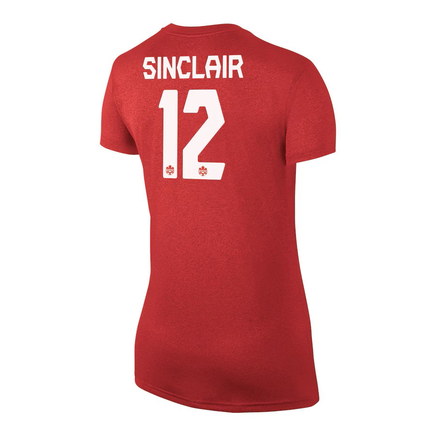 Christine Sinclair Canada Soccer FIFA Nike Women Red Legend T-Shirt product image 2, provided for visual reference and