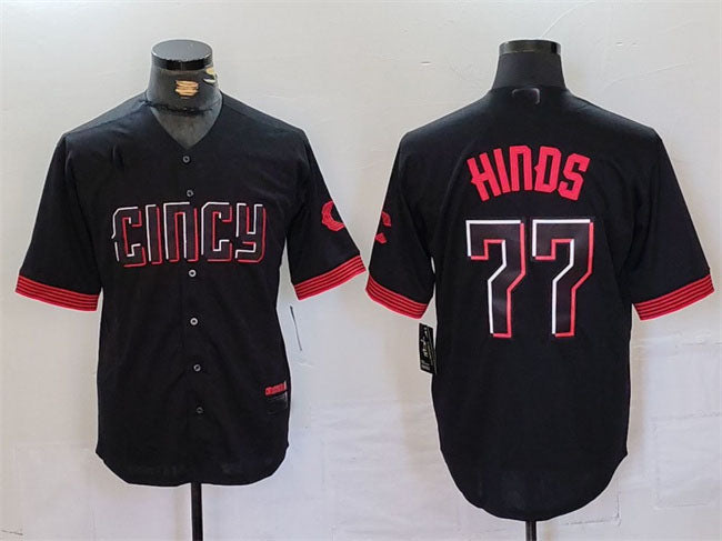 C.Reds #77 Rece Hinds Player Black City Connect Cool Base product image 1