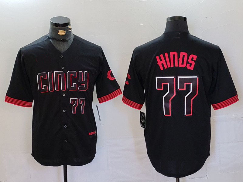 C.Reds #77 Rece Hinds Black Player Game Jersey Stitched product image 1