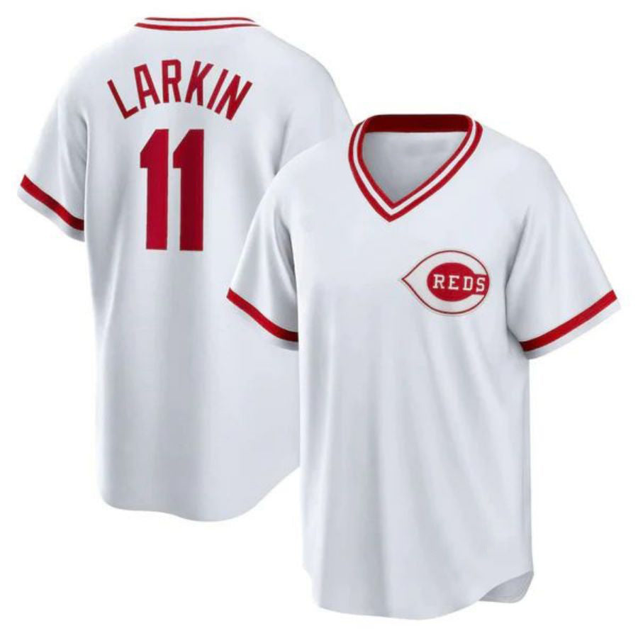 C.Reds #11 Barry Larkin Player White Home Cooperstown product image 1